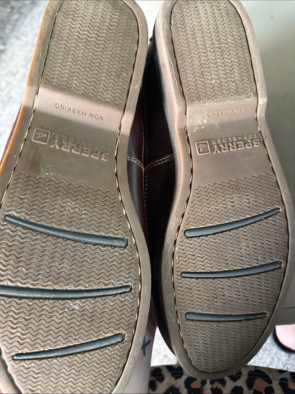 Sperry Men's Maco 2- eye canoe Leather Moc Toe Boat Shoes Amaretto brown